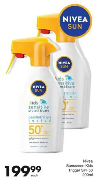 Save Nivea Sunscreen Kids Trigger SPF50 offer