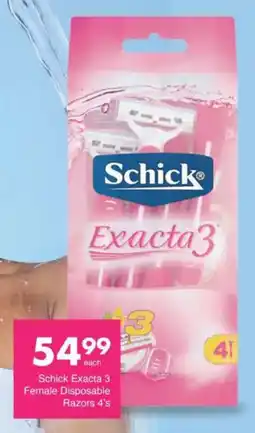 Save Schick Exacta 3 Female Disposable Razors offer