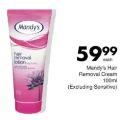 Save Mandy's Hair Removal Cream (Excluding Sensitive) offer