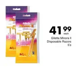 Save Gilette Minora II Disposable Razors offer