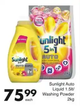 Save Sunlight Auto Liquid/ Washing Powder offer