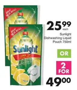 Save Sunlight Dishwashing Liquid Pouch offer