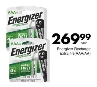 Save Energizer Recharge Extra (AAA/AA) offer