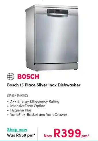 Teljoy Bosch 13 Place Silver Inox Dishwasher offer