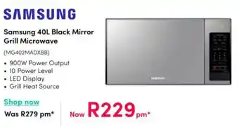 Teljoy Samsung Black Mirror Grill Microwave offer