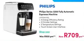 Teljoy Philips Series 3200 Fully Automatic Espresso Machine offer