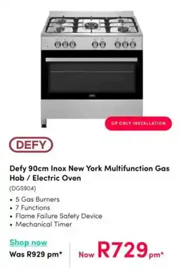 Teljoy Defy Inox New York Multifunction Gas Hob/ Electric Oven offer