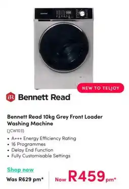 Teljoy Bennett Read Grey Front Loader Washing Machine offer