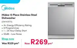 Teljoy Midea 13 Place Stainless Steel Dishwasher offer