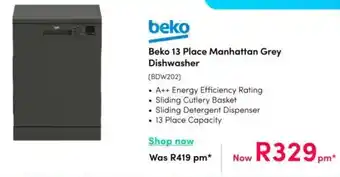 Teljoy Beko 13 Place Manhattan Grey Dishwasher offer