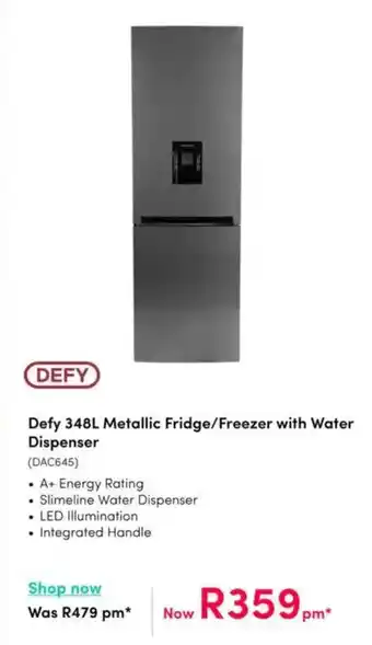 Teljoy Defy Metallic Fridge/Freezer with Water Dispenser offer