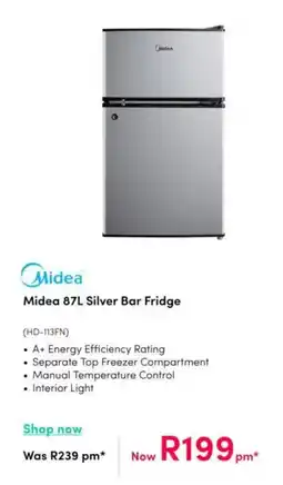 Teljoy Midea Silver Bar Fridge offer