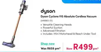 Teljoy Dyson Cyclone V10 Absolute Cordless Vacuum offer