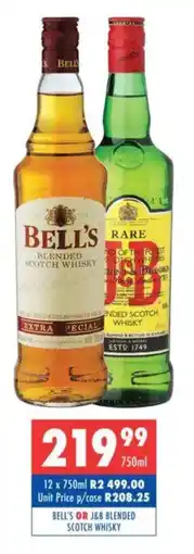 Ultra Liquors Bell's or J&B blended scotch whisky offer