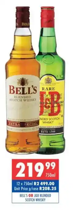 Ultra Liquors Bell's or J&B blended scotch whisky offer