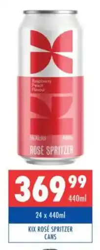 Ultra Liquors Kix rosé spritzer cans offer