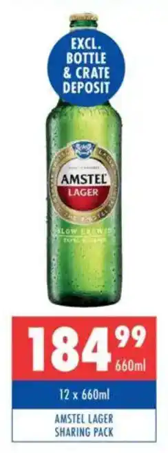 Ultra Liquors Amstel lager sharing pack offer