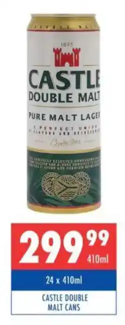 Ultra Liquors Castle double malt cans offer