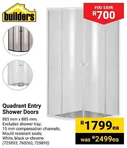 Builders Express Quadrant Entry Shower Doors offer