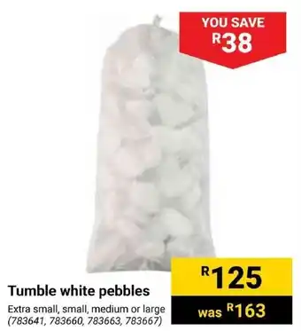 Builders Express Tumble white pebbles offer