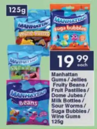 President Hyper Manhattan Gums/Jellies Fruity Beans/ Fruit Pastilles/ Dome Jubes/ Milk Bottles/ Sour Worms/ Suga Bubbles/ Wine Gums offer