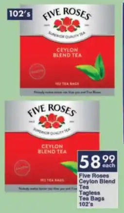 President Hyper Five Roses Ceylon Blend Tea Tagless Tea Bags offer