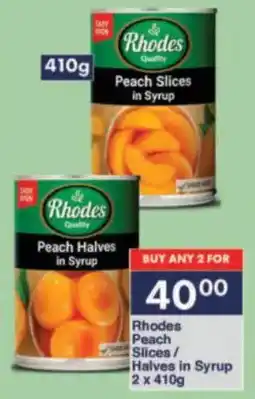 President Hyper Rhodes Peach Slices/ Halves in Syrup offer