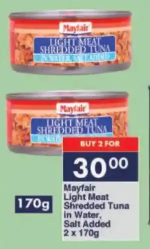 President Hyper Mayfair Light Meat Shredded Tuna in Water, Salt Added offer