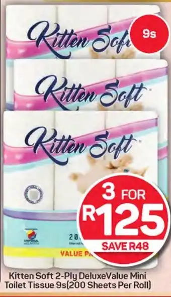 Pick n Pay Hypermarket Kitten Soft 2-Ply DeluxeValue Mini Toilet Tissue offer