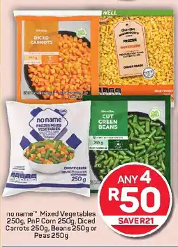 Pick n Pay Hypermarket no name Mixed Vegetables, PnP Corn, Diced Carrots, Beans or Peas offer