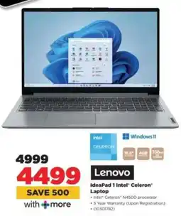 HiFi Corp Lenovo IdeaPad 1 Intel Celeron Laptop offer