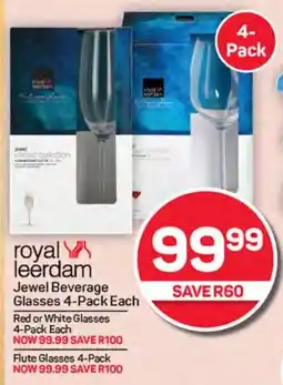 Pick n Pay Hypermarket Royal Leerdam Jewel Beverage Glasses offer