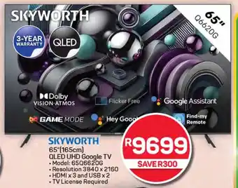 Pick n Pay Hypermarket SKYWORTH 65" (165cm) QLED UHD Google TV offer