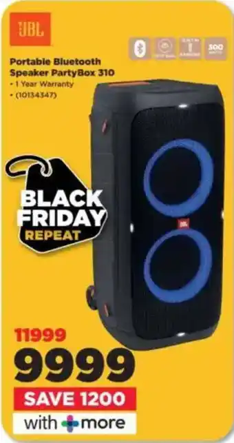 HiFi Corp JBL Portable Bluetooth Speaker PartyBox 310 offer