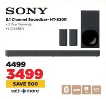 HiFi Corp SONY 5.1 Channel Soundbar- HT-S20R offer