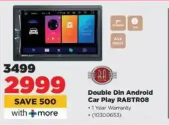 HiFi Corp Double Din Android Car Play RABTROB offer