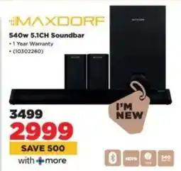 HiFi Corp MAXDORF 540w 5.1CH Soundbar offer