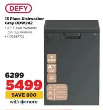 HiFi Corp DEFY 13 Place Dishwasher Grey DDW242 offer