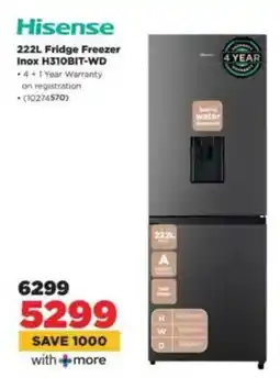 HiFi Corp Hisense Fridge Freezer Inox H310BIT-WD offer