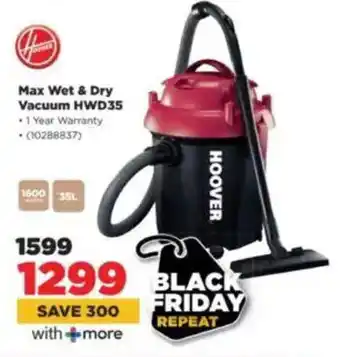 HiFi Corp Hoover Max Wet & Dry Vacuum HWD35 offer