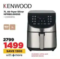 HiFi Corp KENWOOD Air fryer Silver HFM80.000SS offer