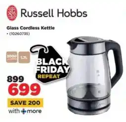 HiFi Corp Russell Hobbs Glass Cordless Kettle offer