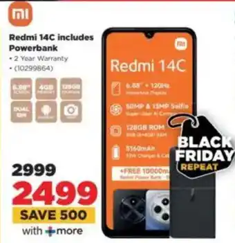 HiFi Corp Redmi 14C includes Powerbank offer