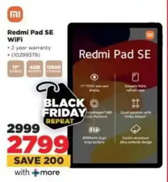 HiFi Corp Redmi Pad SE WiFi offer