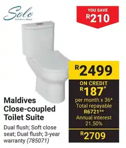 Builders Warehouse Solo Maldives Close-coupled Toilet Suite offer