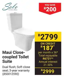 Builders Warehouse Maui Close- coupled Toilet Suite offer