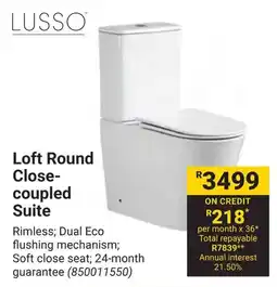 Builders Warehouse LUSSO Loft Round Close- coupled Suite offer