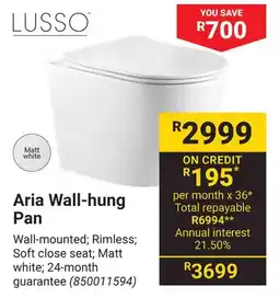 Builders Warehouse LUSSO Aria Wall-hung Pan offer