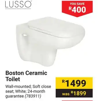 Builders Warehouse LUSSO Boston Ceramic Toilet offer