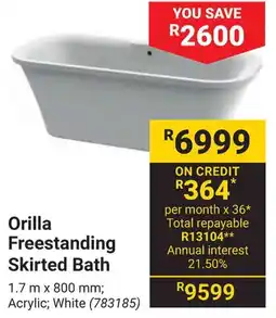 Builders Warehouse Orilla Freestanding Skirted Bath offer